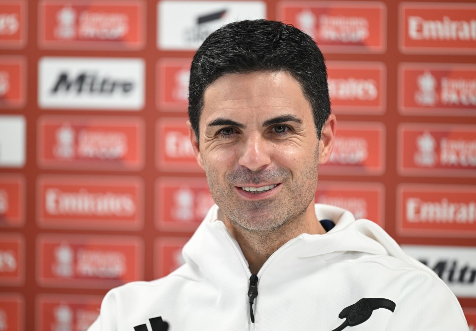 Mikel Arteta at a press conference.