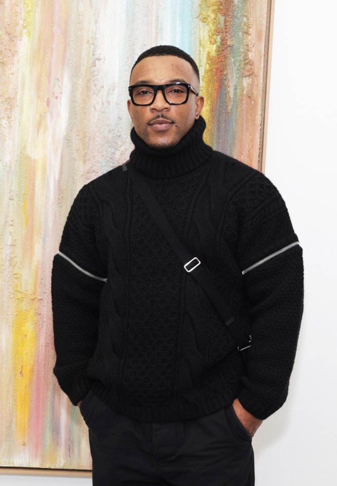 Ashley Walters at an art gallery event.