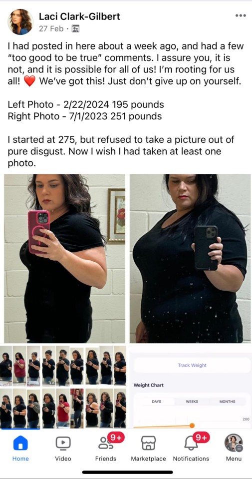 Before & after weight loss photos; 60-pound weight loss shown.