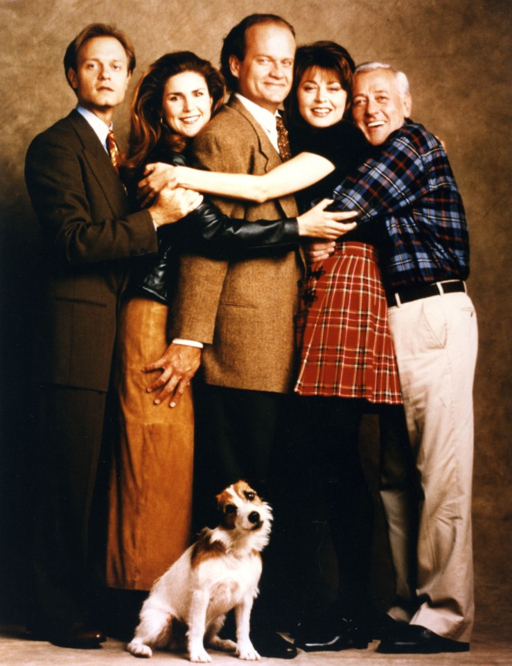 Frasier cast photo with dog.