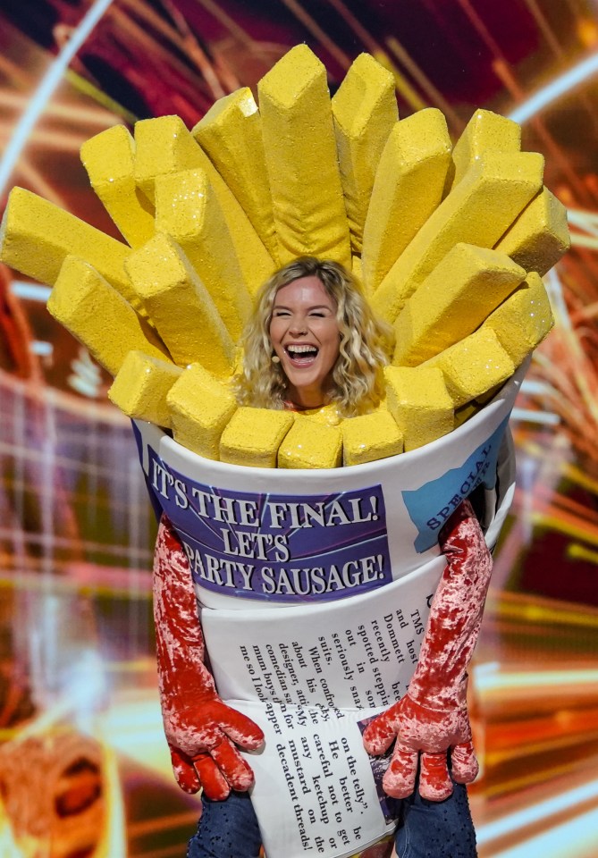 Joss Stone in a French fries costume on The Masked Singer.