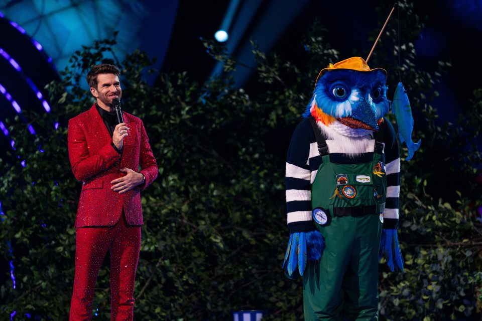 Joel Dommett and Kingfisher from The Masked Singer.