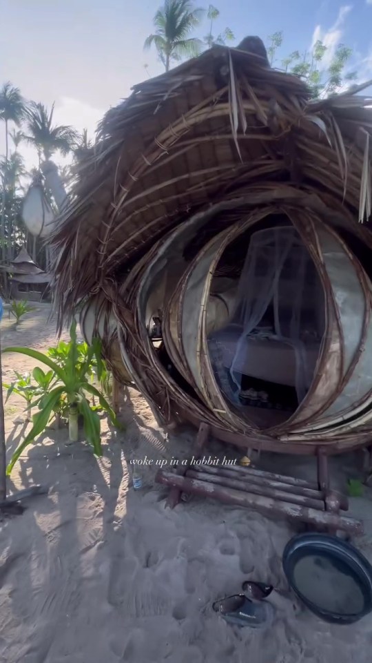 Hobbit hut on a beach.