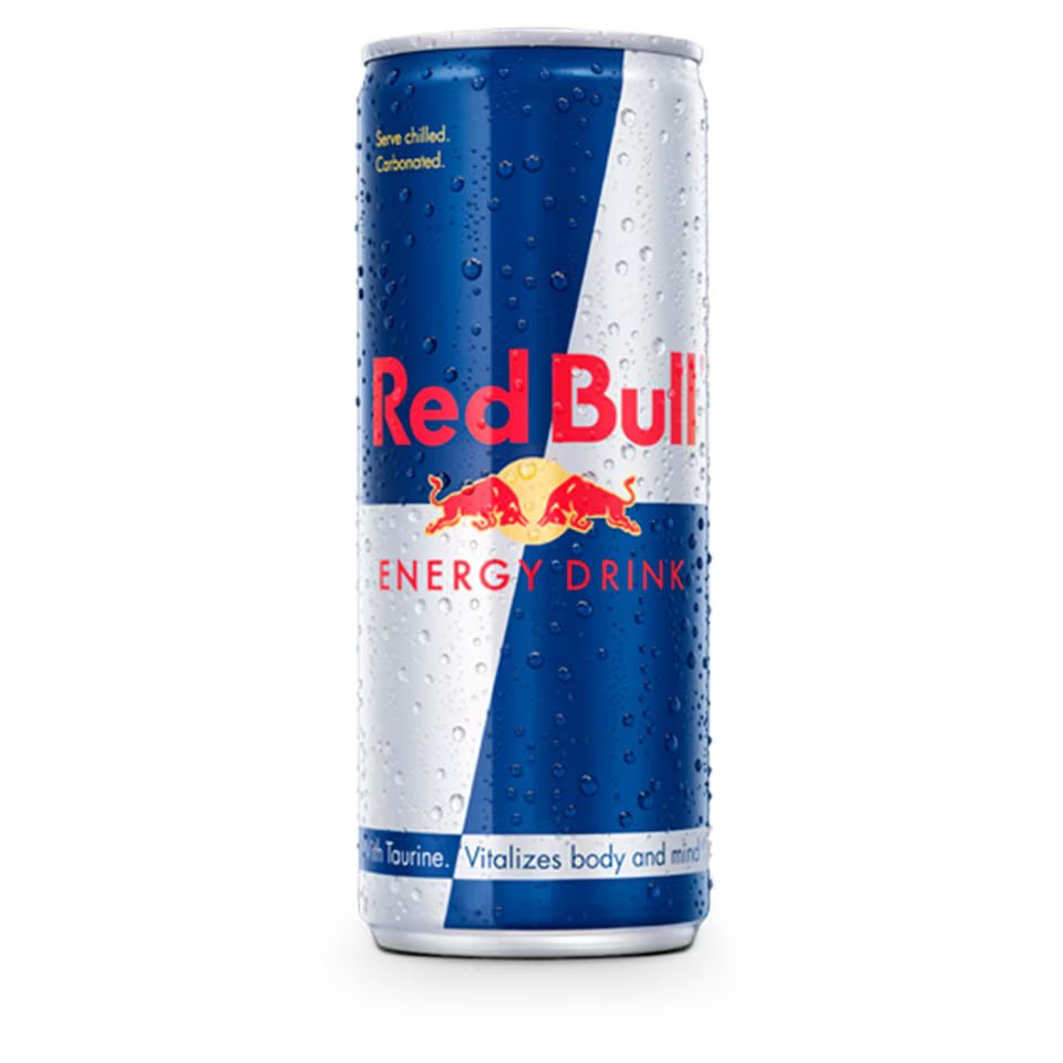 Red Bull energy drink can.