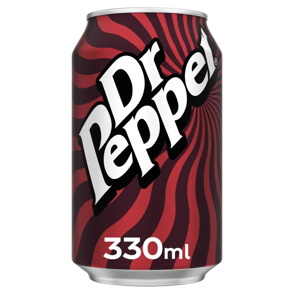 330ml can of Dr Pepper.