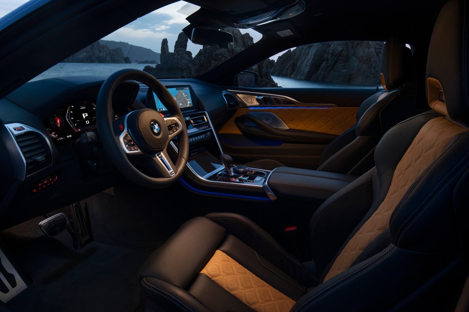 BMW M8 Coupe interior.