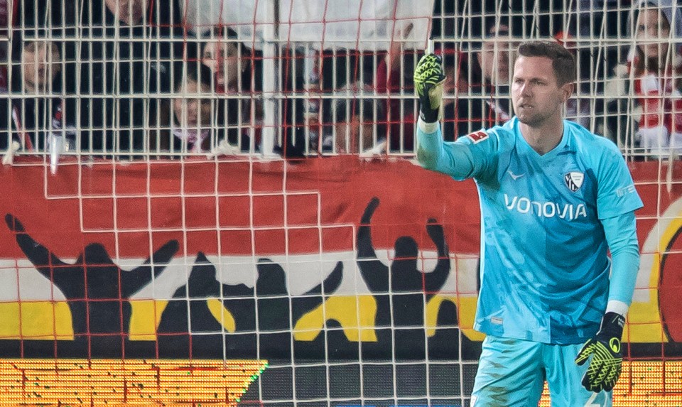 Patrick Drewes, Bochum goalkeeper, at a soccer match.