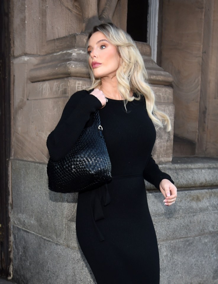 Helen Flanagan leaving court.