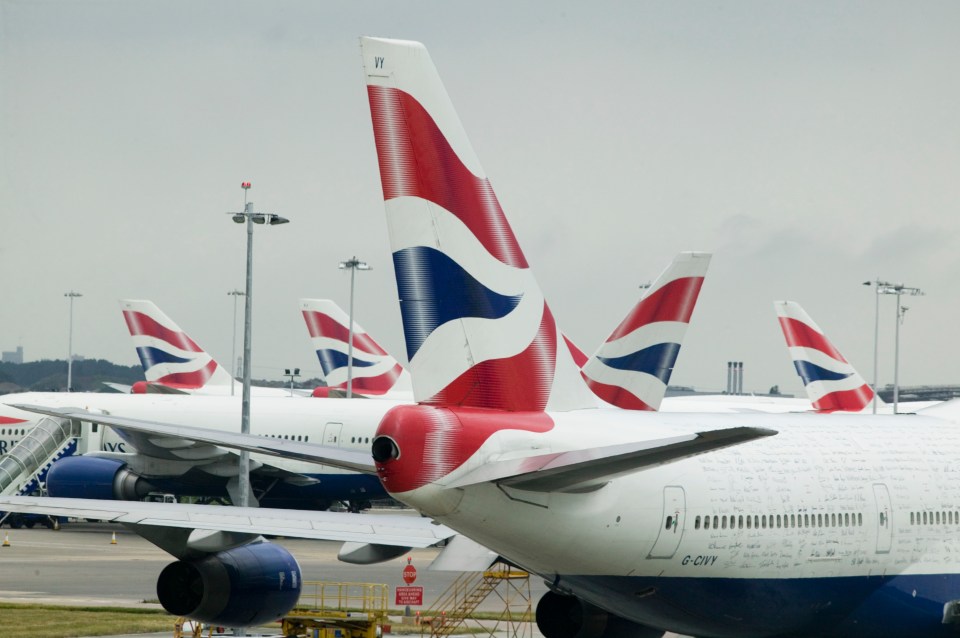 British Airways planes at Heathrow Airport.