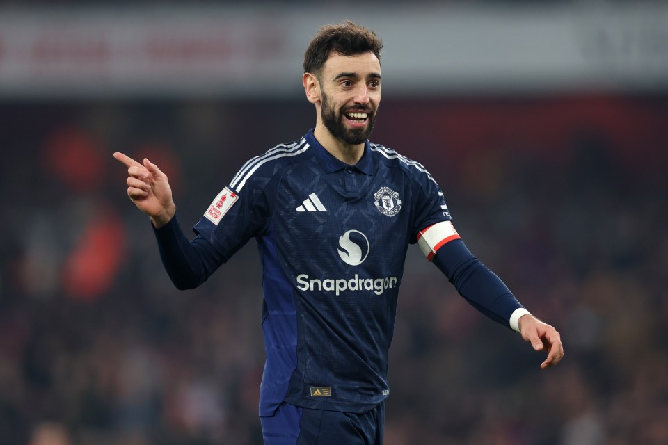 Bruno Fernandes of Manchester United celebrating.