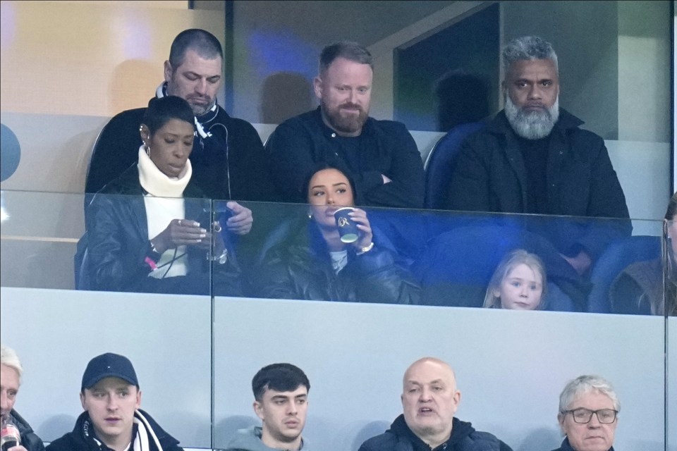 Jude Bellingham's family and Ashlyn Castro in a VIP box at a Real Madrid game.