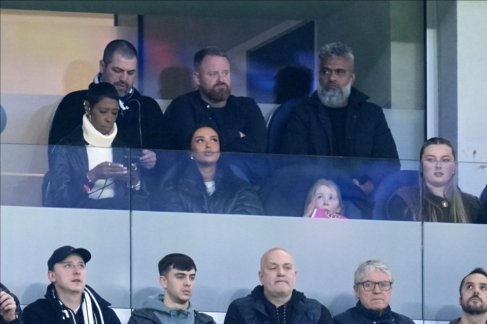 Jude Bellingham's family and Ashlyn Castro in a VIP box at a Real Madrid game.