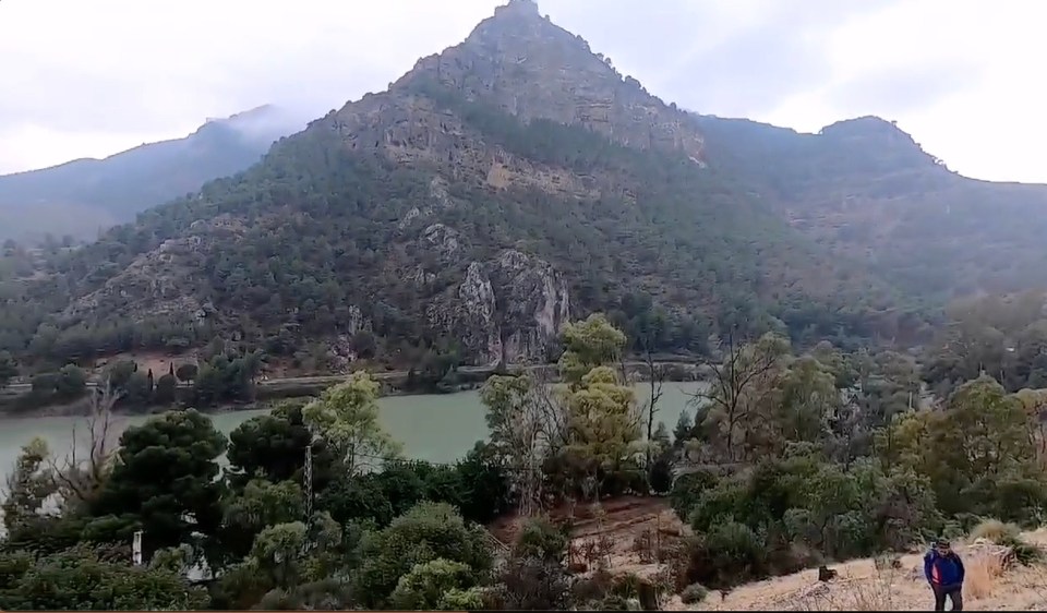 Climber at El Chorro mountain accident scene.