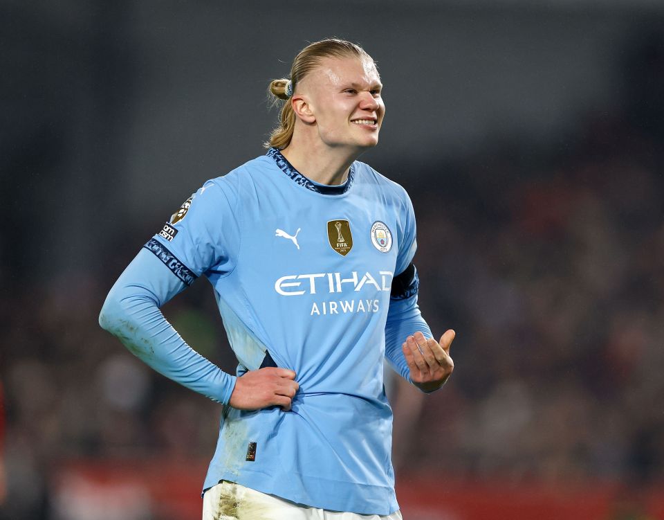 Erling Haaland of Manchester City during a Premier League match.