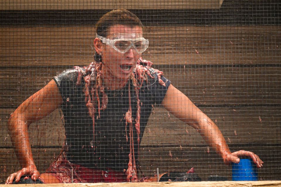 Coleen Rooney covered in gunge during a "Towers of Terror" trial on I'm a Celebrity...Get Me Out of Here!