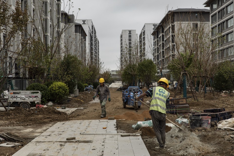 A construction site in an area where many state owned enterprises are building their new headquarters