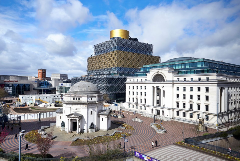 Birmingham Library and Centenary Square.