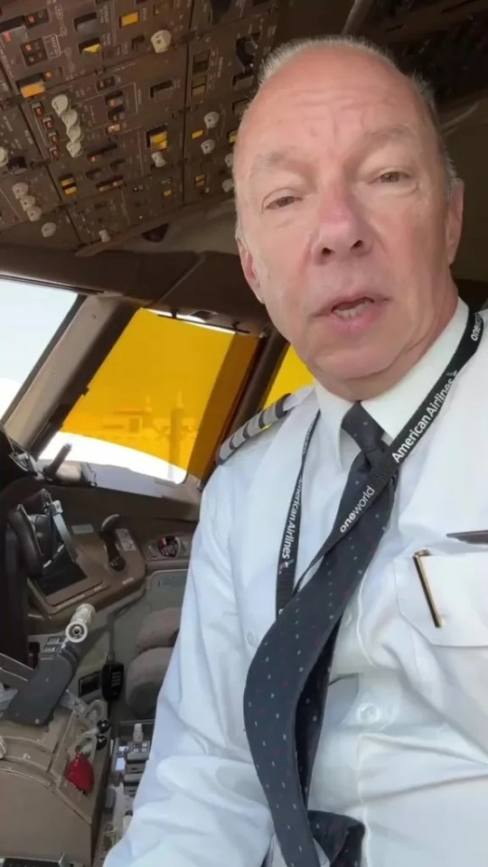 Airline pilot in cockpit explaining flight sounds.