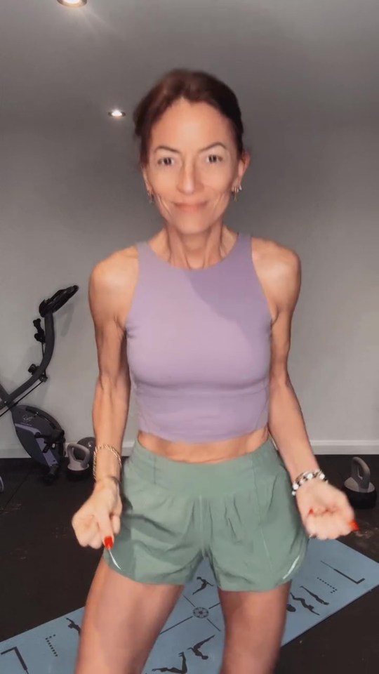 Davina McCall shows she is getting back to full health as she returns to the gym