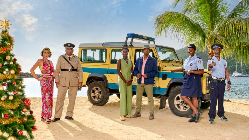 Cast photo from Death in Paradise Christmas special.