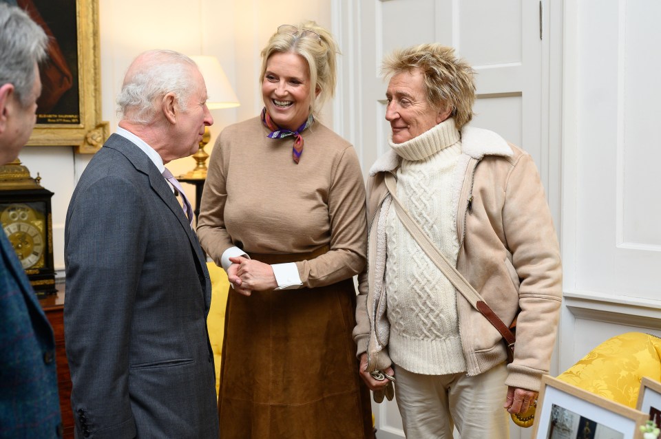 King Charles III with Alan Titchmarsh and Rod Stewart at Dumfries House.