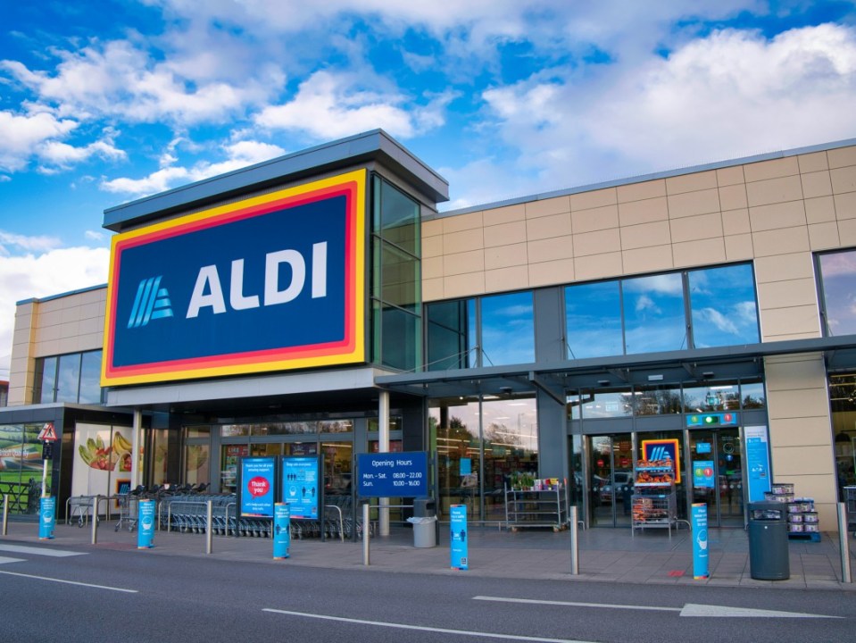 Aldi store exterior with large logo.