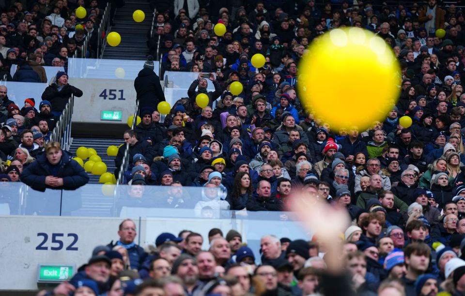 Yellow balloons released during a soccer match to support an Israeli hostage.