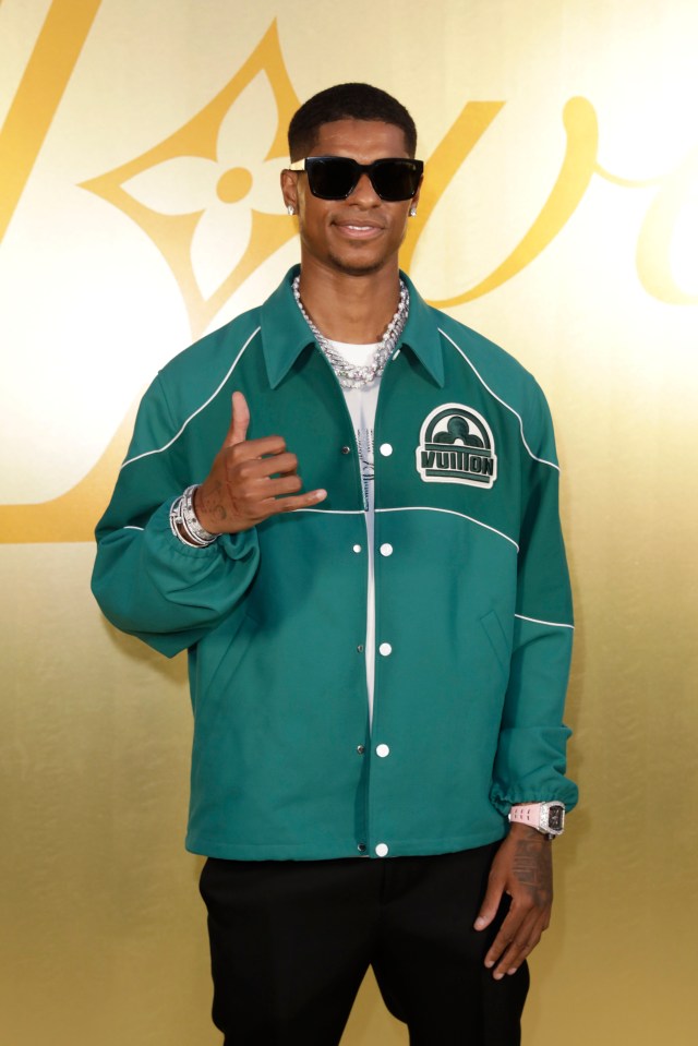 Marcus Rashford at the Louis Vuitton Menswear Spring/Summer 2024 show.