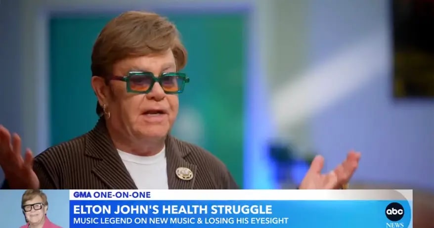 Elton told GMA he was 'struggling' with the loss of his vision