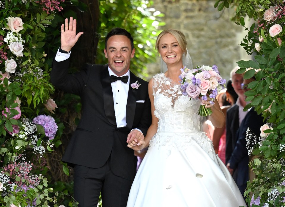 Ant McPartlin and Anne-Marie Corbett leaving their wedding.