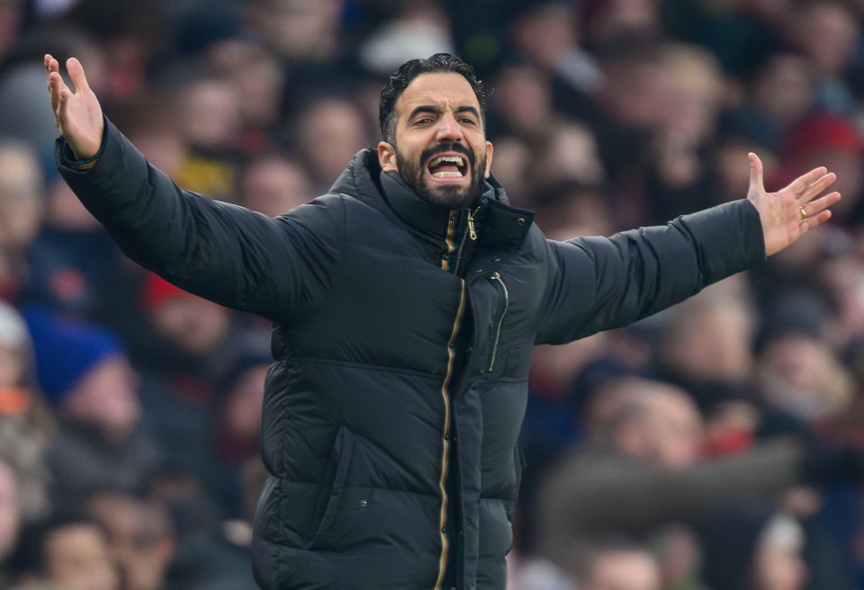 Manchester United manager Ruben Amorim at the Emirates Stadium.