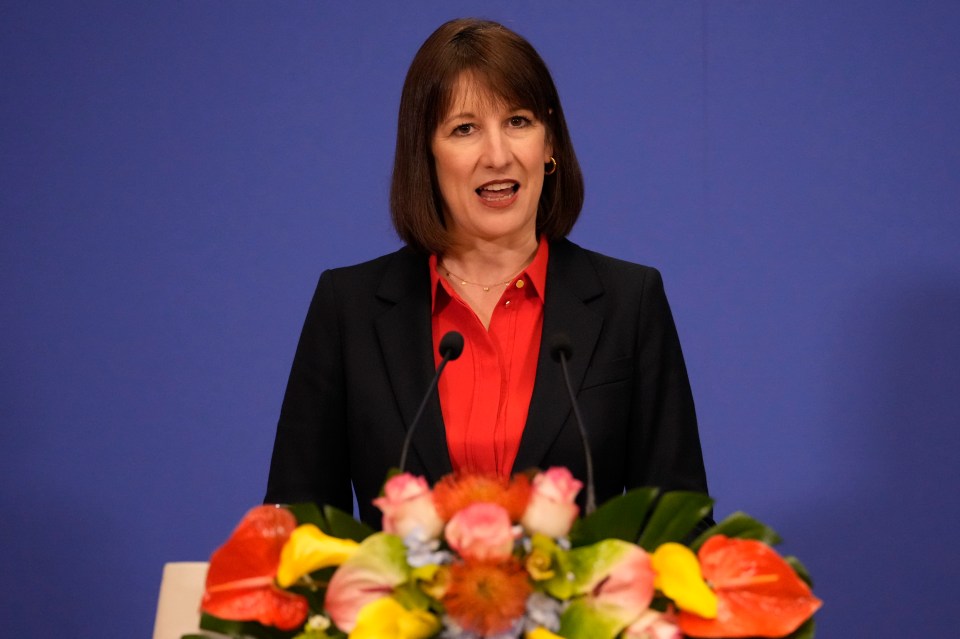 Rachel Reeves speaking at a press conference.