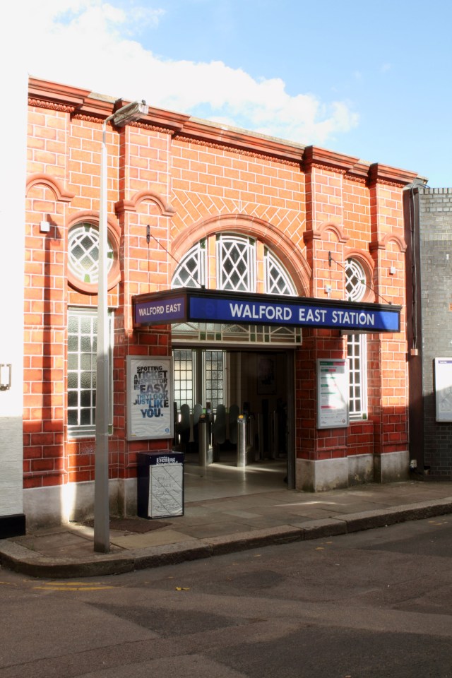 Walford East Station entrance.