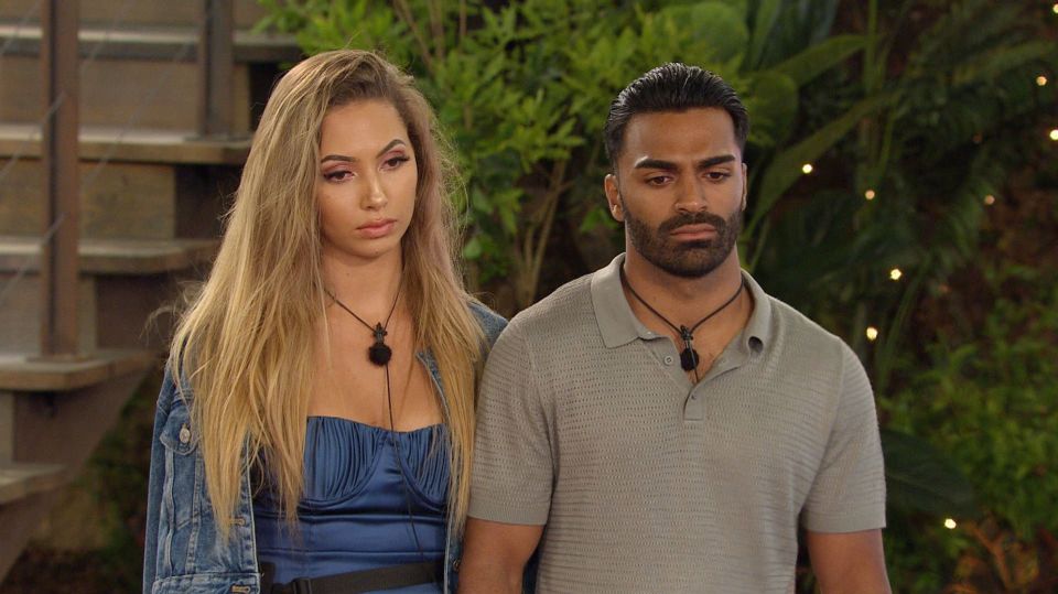 Eva Zapico and Nas Majeed on Love Island.