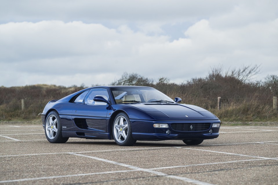 Blue Ferrari F355 GTS, once owned by Michael Schumacher.