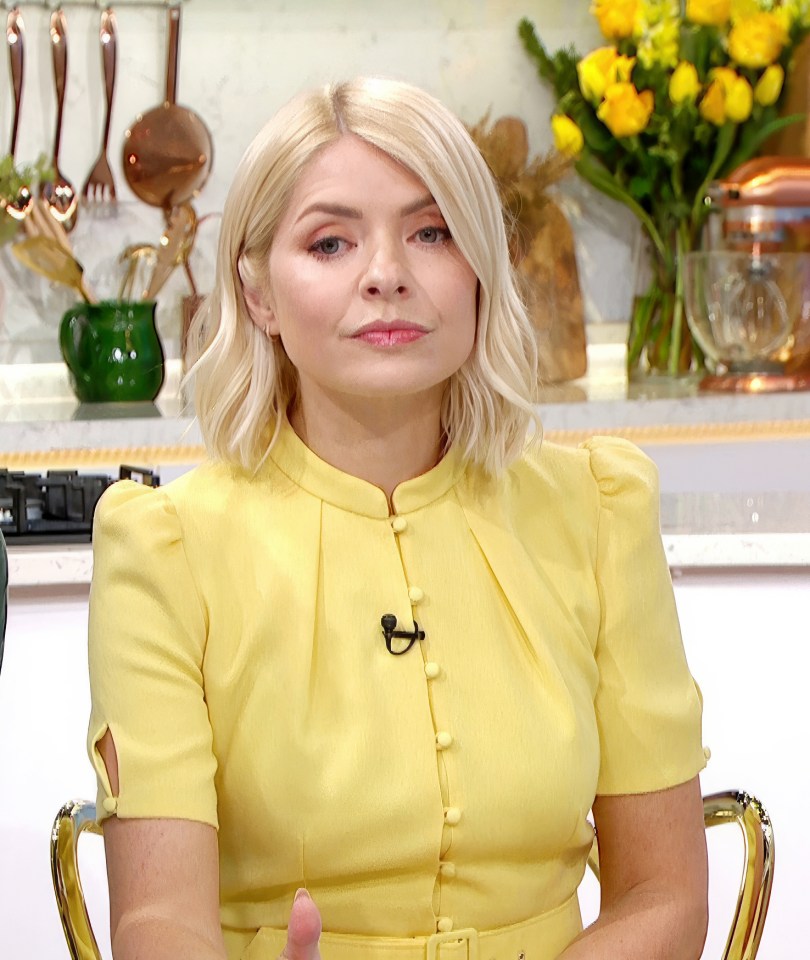 Holly Willoughby in a yellow dress.