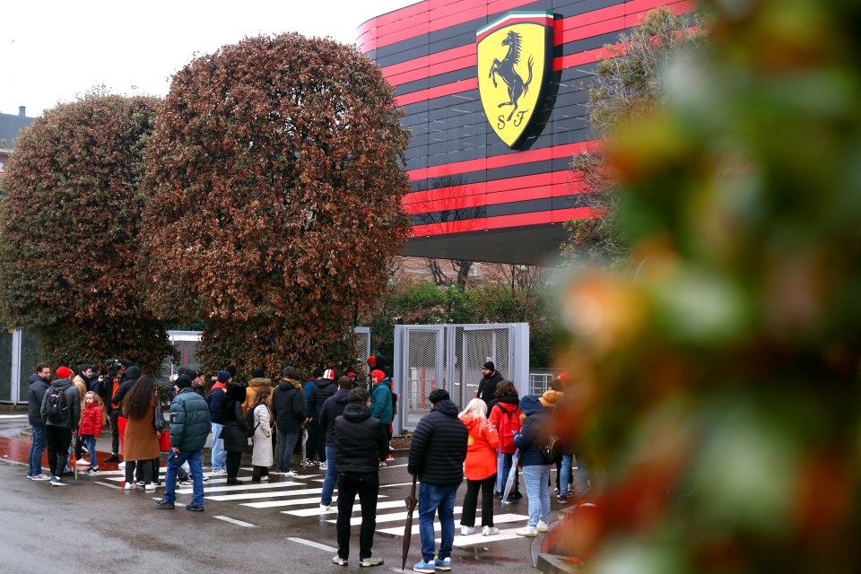 Fans gathered outside the Ferrari headquarters.