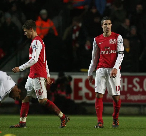 Aaron Ramsey and Robin van Persie were involved in a huge argument at Arsenal