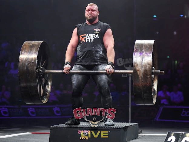 England's Strongest Man, Kane Francis, competing in a weightlifting event.