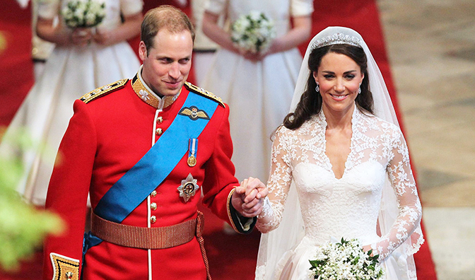 Prince William and Kate Middleton on their wedding day.