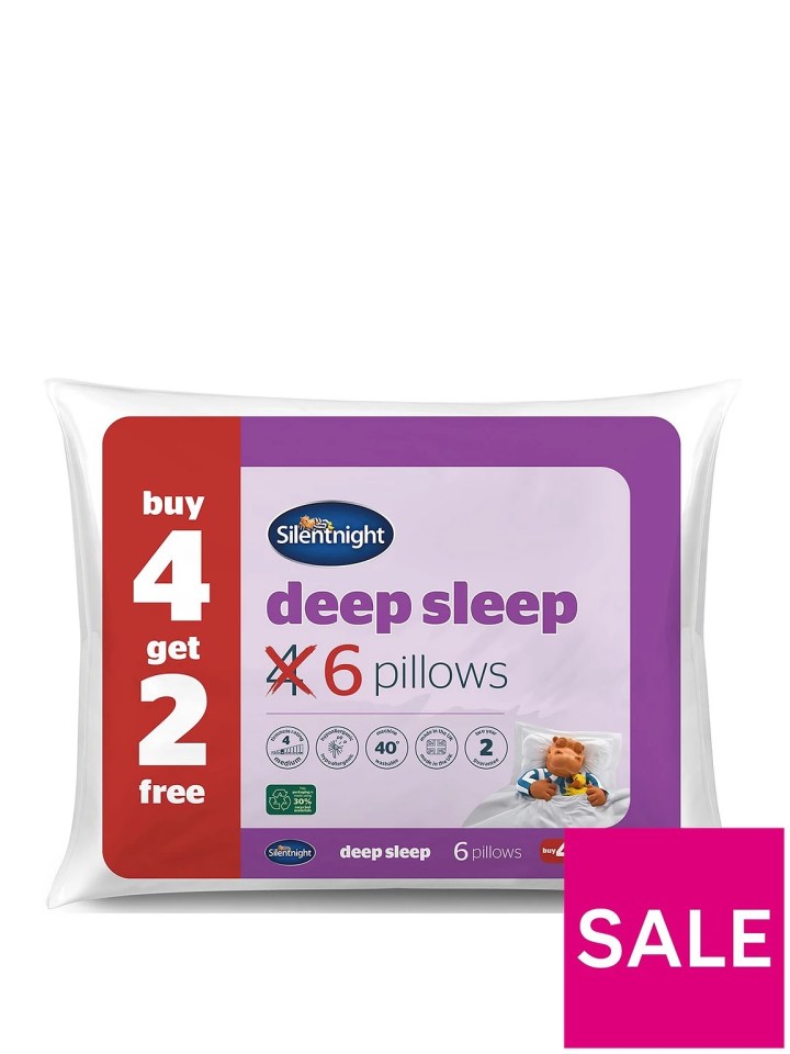 Sale: Buy 4 Silentnight deep sleep pillows, get 2 free.