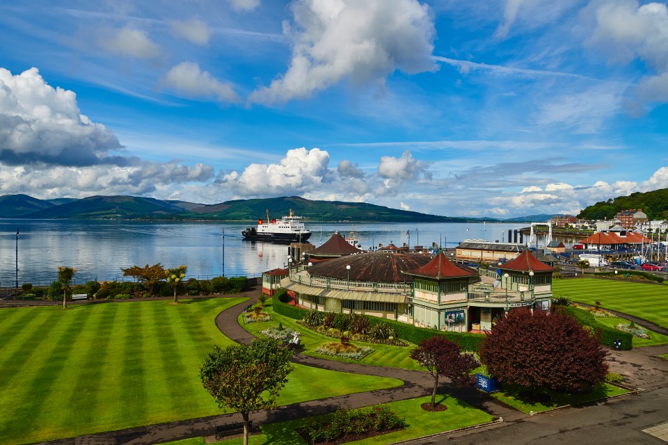 Ferry arriving at Rothesay, Isle of Bute.