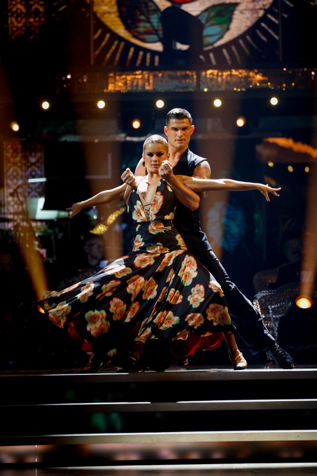 Tasha Ghouri and Aljaz Skorjanec dancing on Strictly Come Dancing.