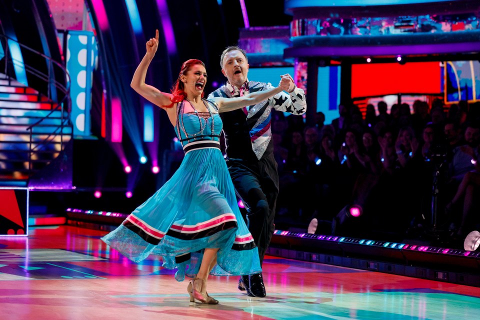 Dianne Buswell and Chris McCausland dancing on Strictly Come Dancing.