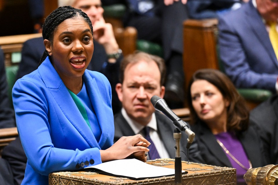 Kemi Badenoch speaking at Prime Minister's Questions in the House of Commons.