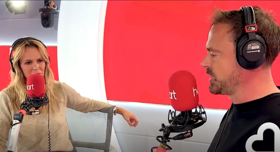 Amanda Holden and Jamie Theakston on Heart Breakfast radio show.