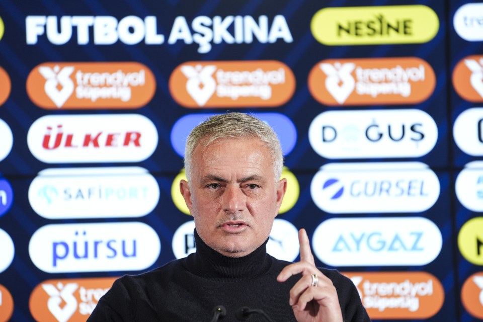 Jose Mourinho at a press conference.