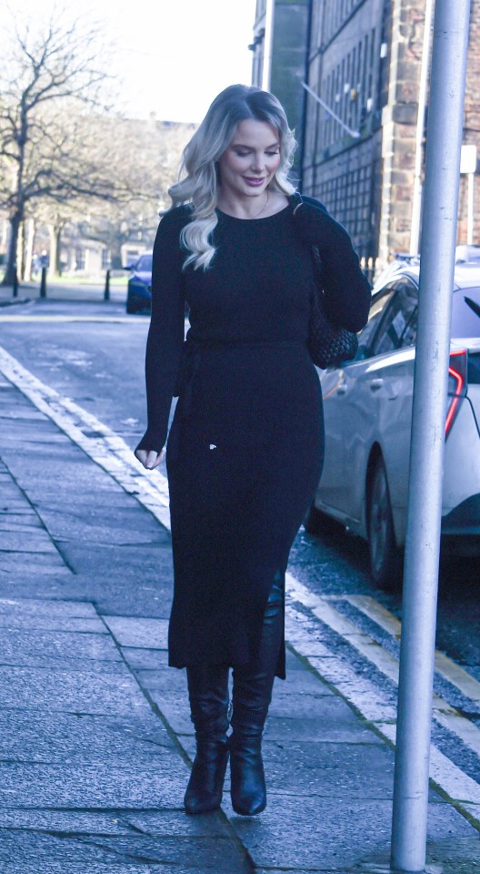 Helen Flanagan arriving at Wirral Crown Court.