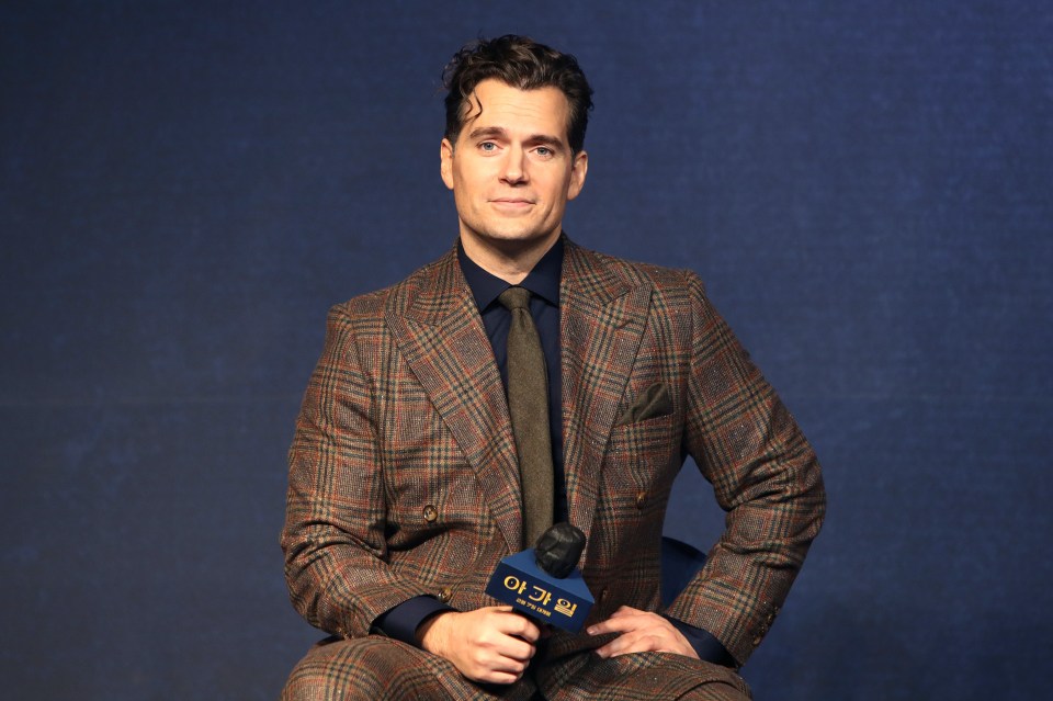 Henry Cavill at a press conference for the film "Argylle".