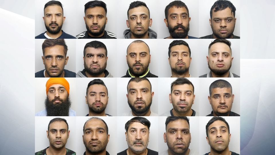 Mugshots of the Huddersfield Grooming Gang.